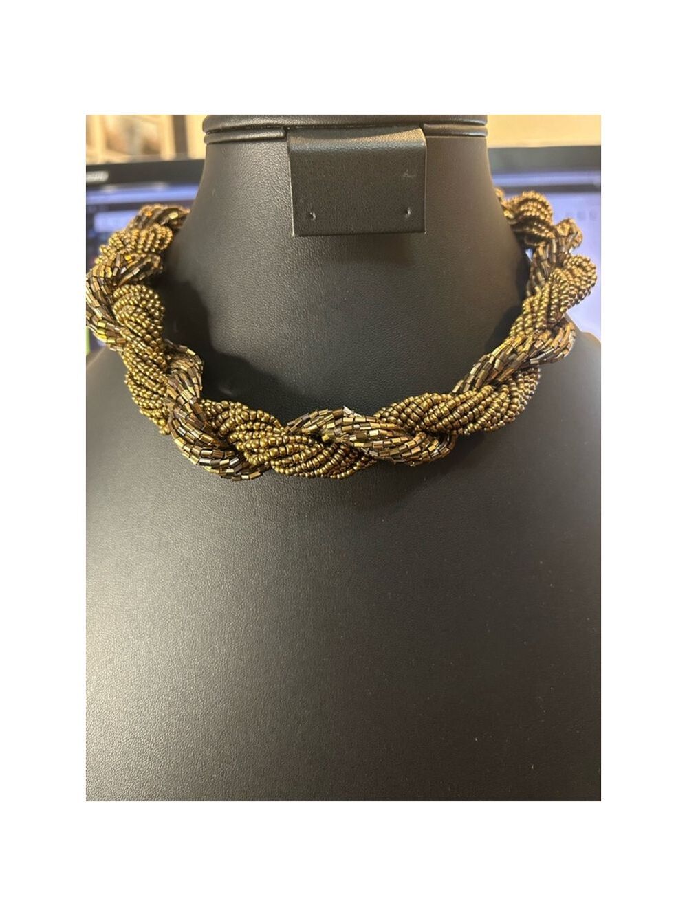 Bronze seed bead choker